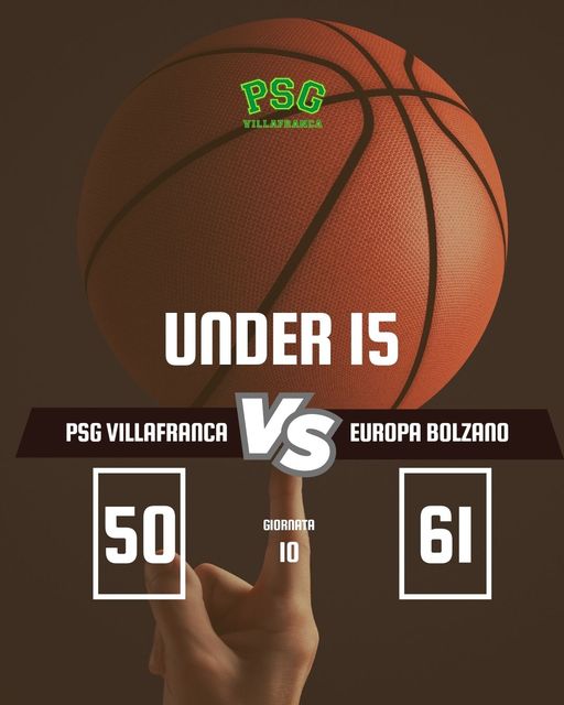 Under 15 Gold – Campionato 10a Giornata 
PSG Villafranca – Europa Bolzano 50 – …